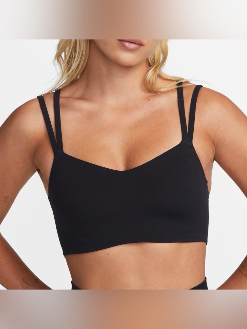 Nike Zenvy Strappy Light Support Padded Sports Bra Black DO6608-010 - Size M